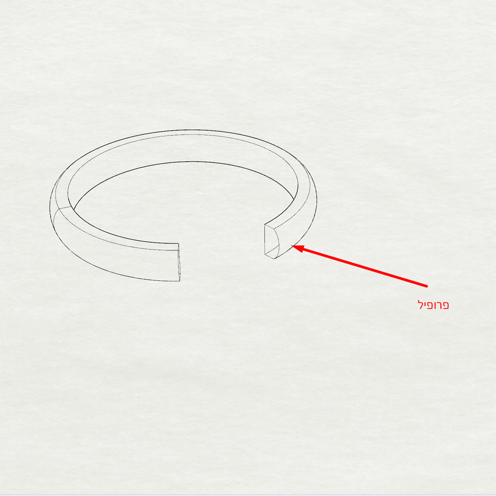 טבעת נישואין בפרופיל חצי עגול מיוחד