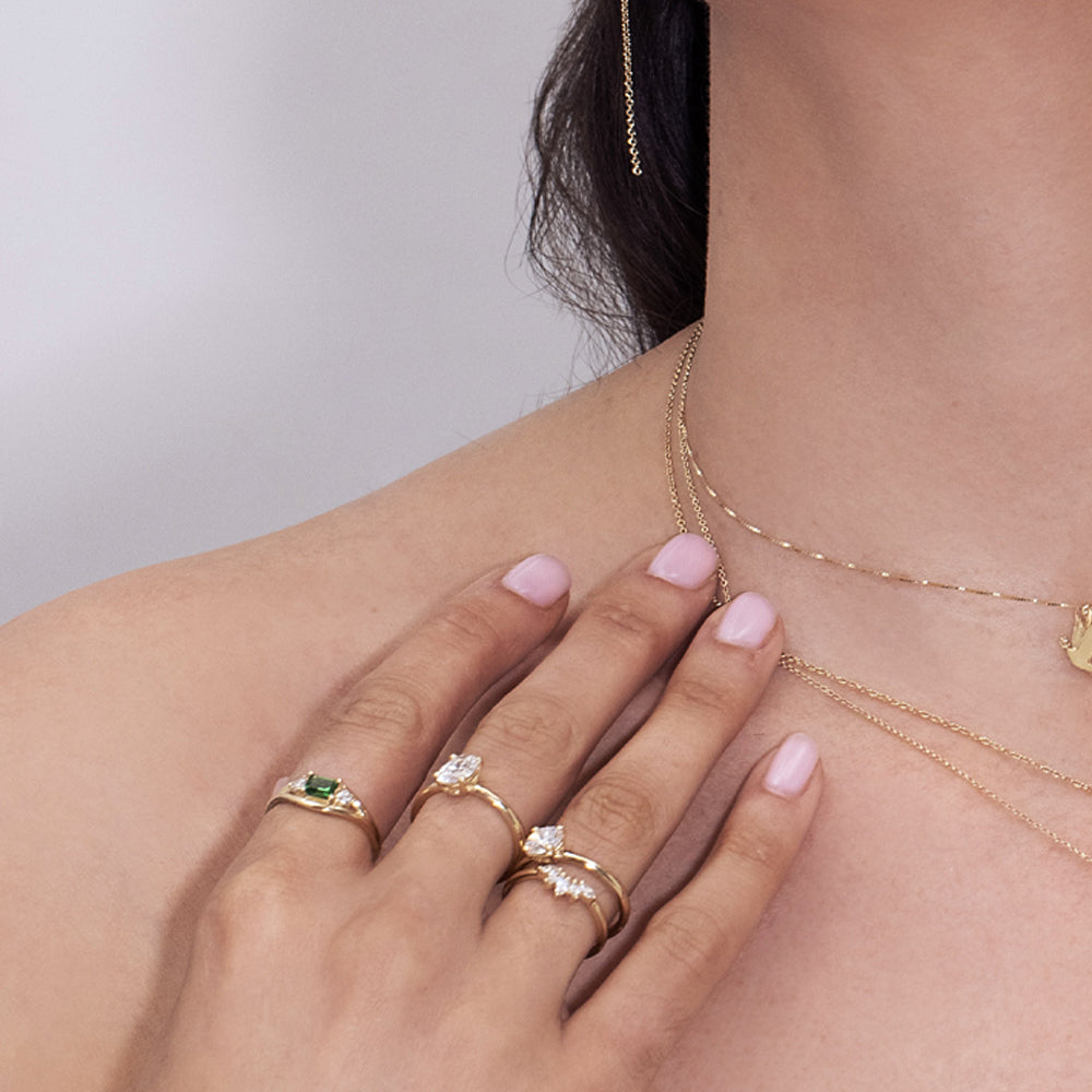 טבעת יהלום מעבדה סוליטר עגול במשקל 1 קראט