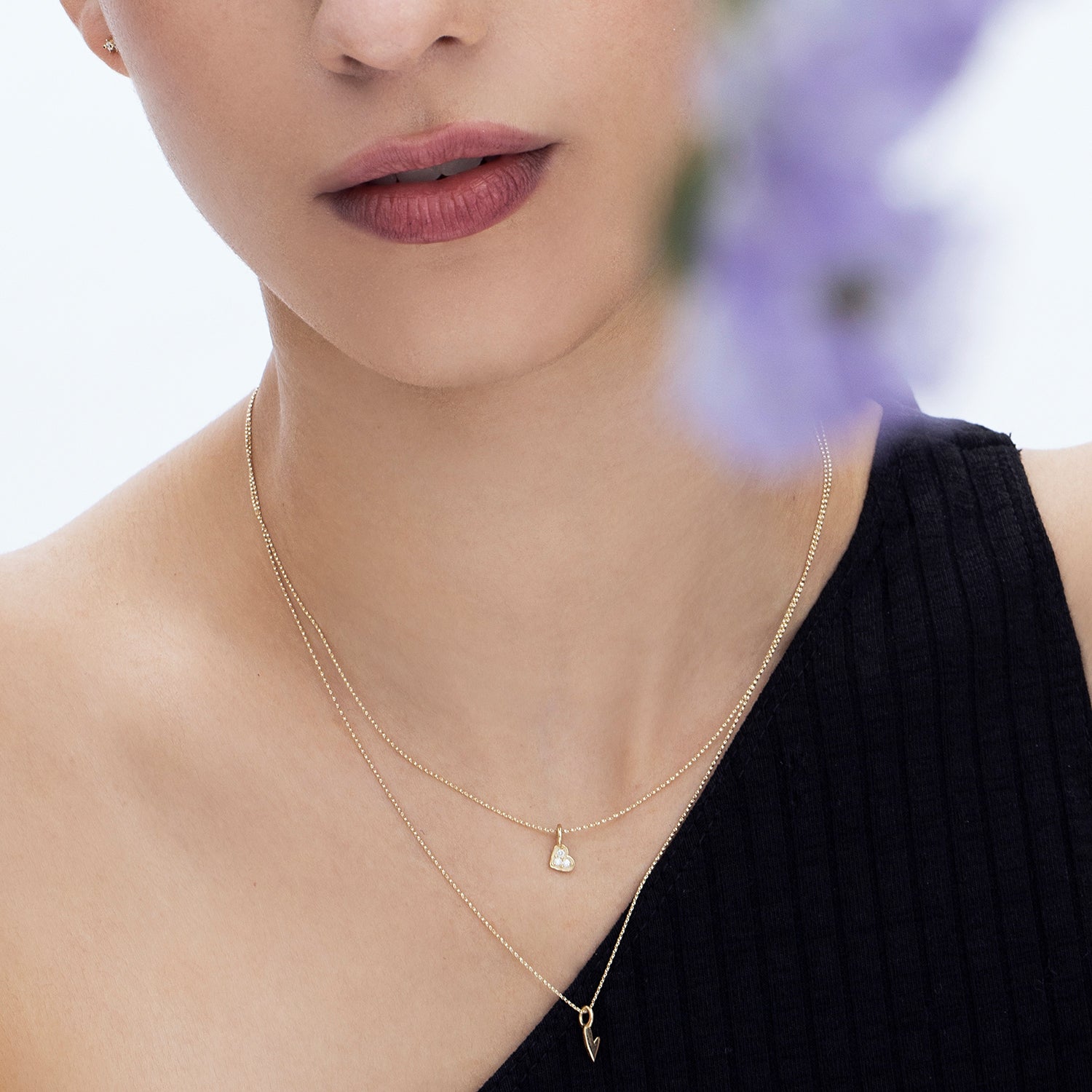 שרשרת זהב עדינה עם תליון לב