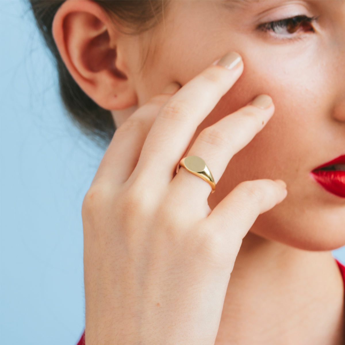 טבעת זהב חותם אליפסה