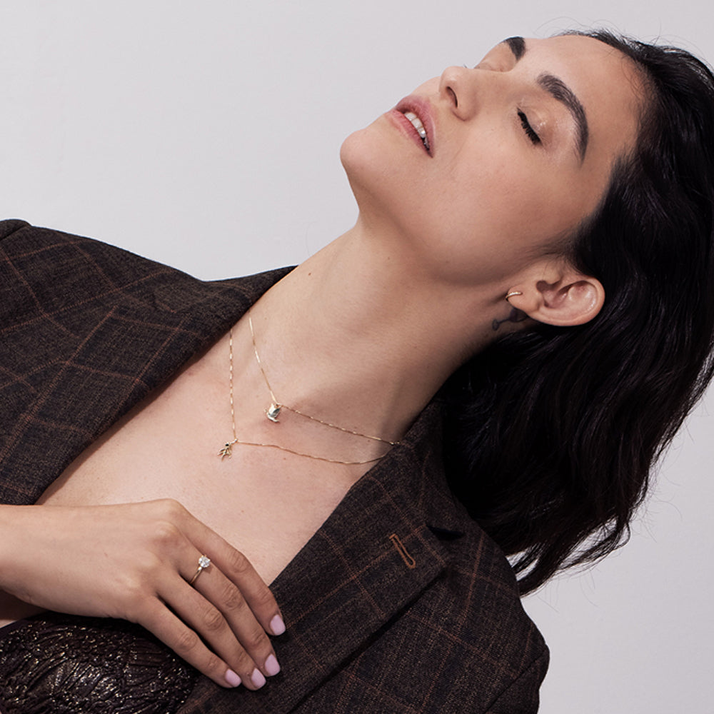 טבעת יהלום מעבדה סוליטר עגול במשקל 1 קראט