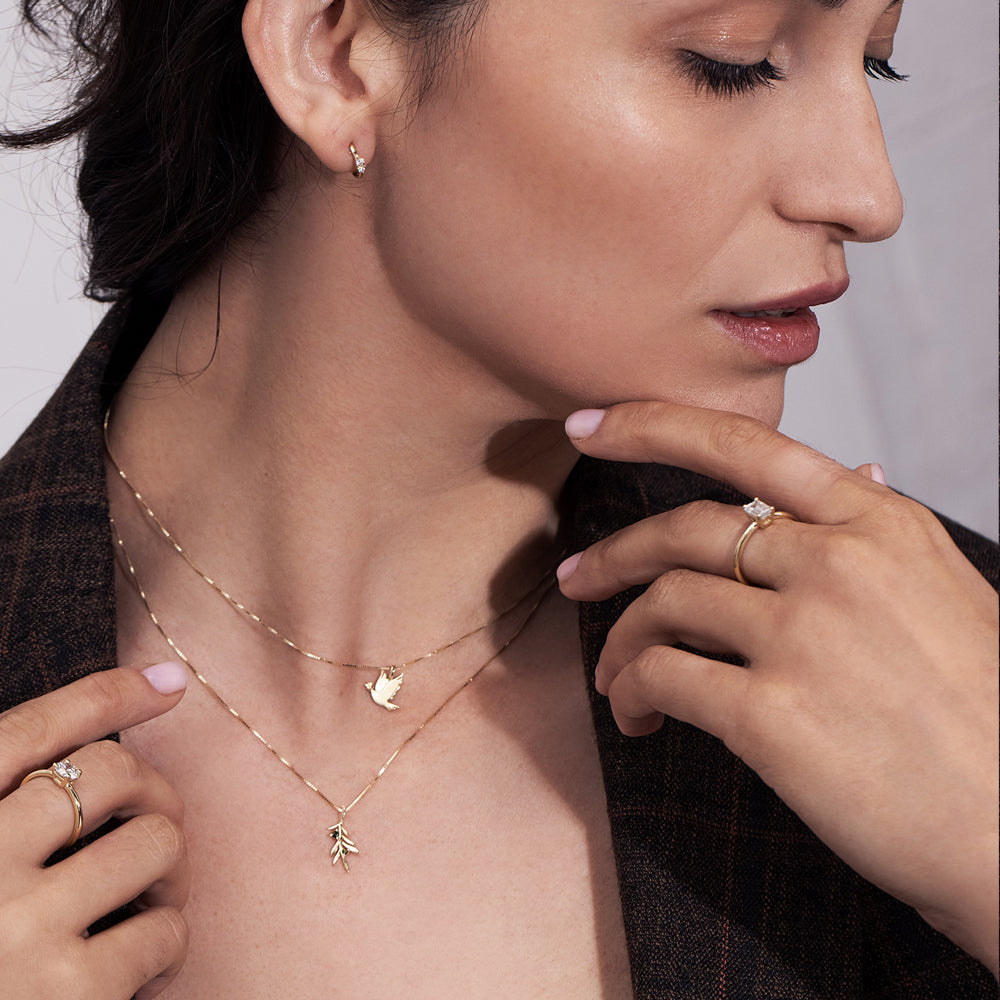 טבעת יהלום מעבדה סוליטר עגול במשקל 1 קראט