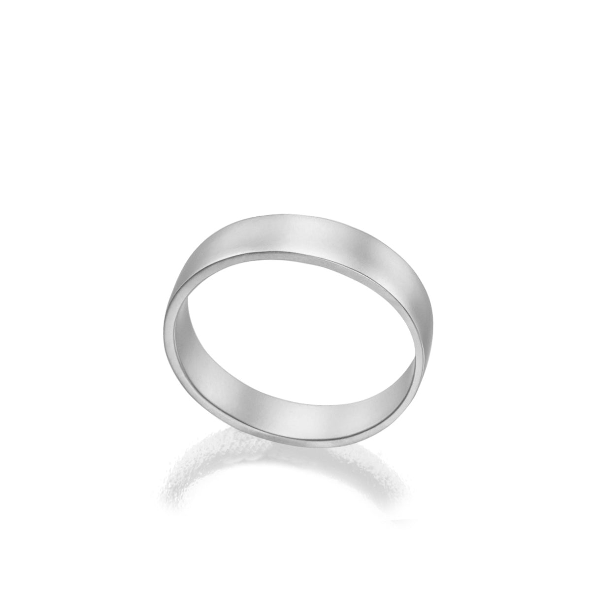 טבעת נישואין חלקה שטוחה רוחב 4 מ"מ