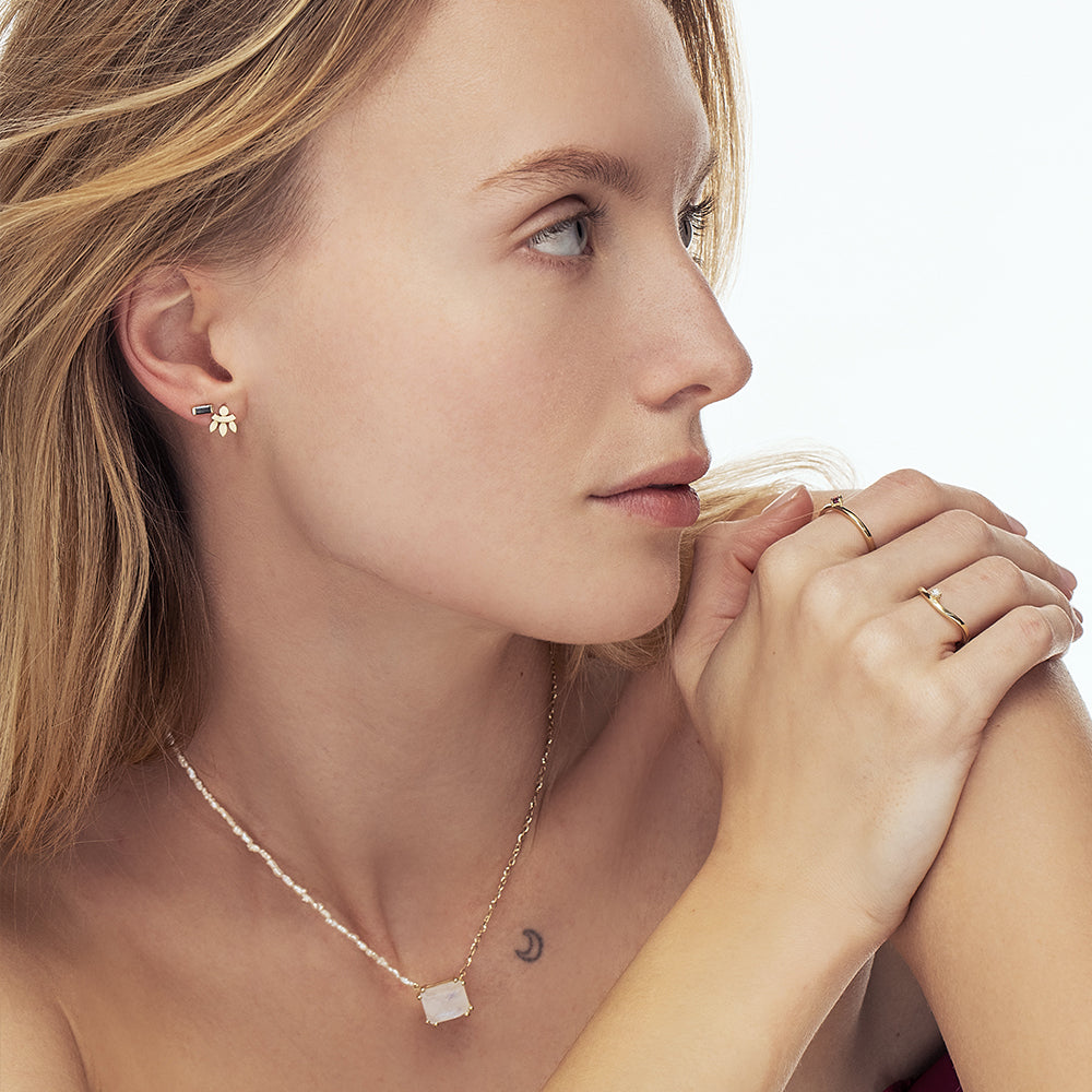 עגיל זהב ( בודד) צמוד בעיצוב אורינטלי