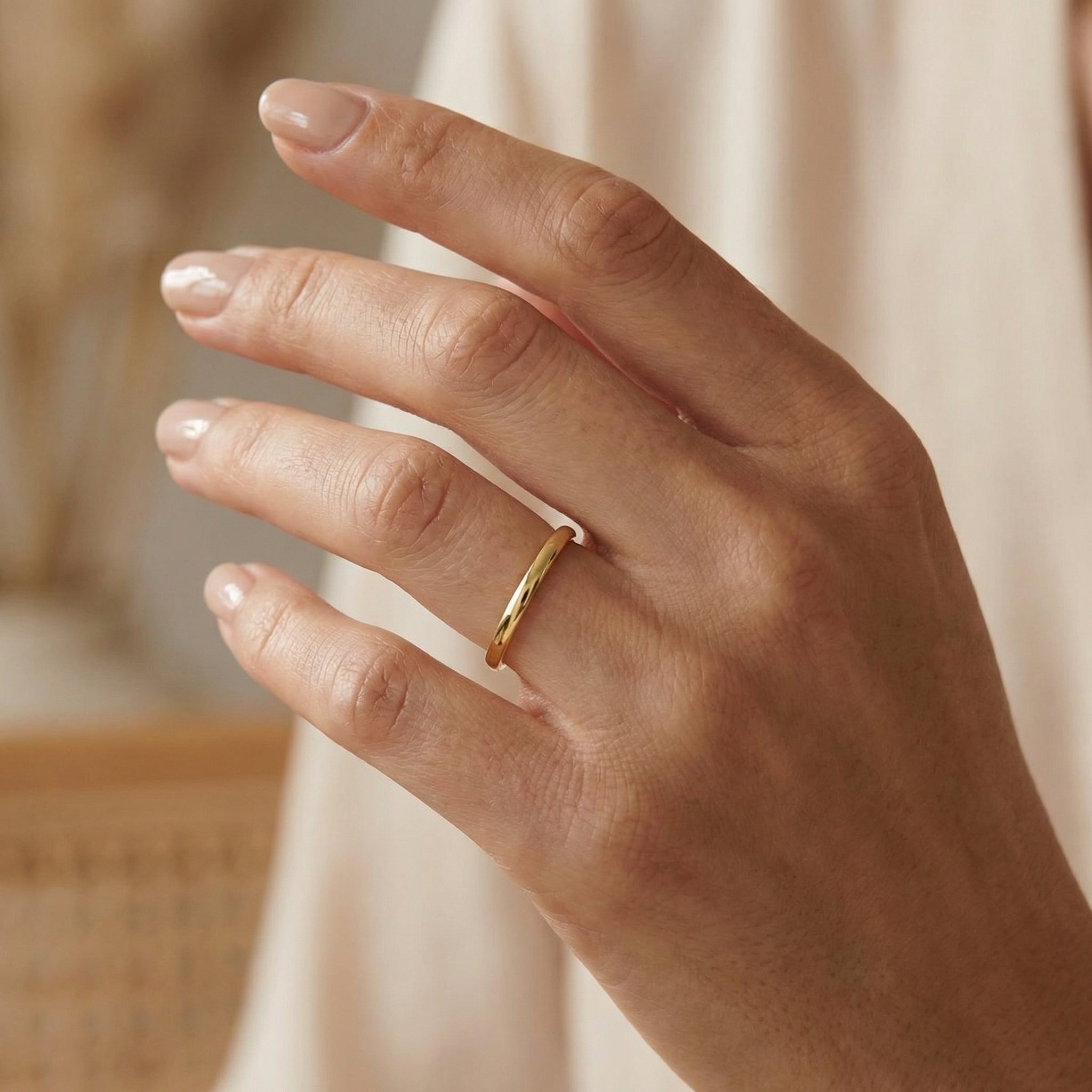 טבעת נישואין בפרופיל חצי עגול מיוחד