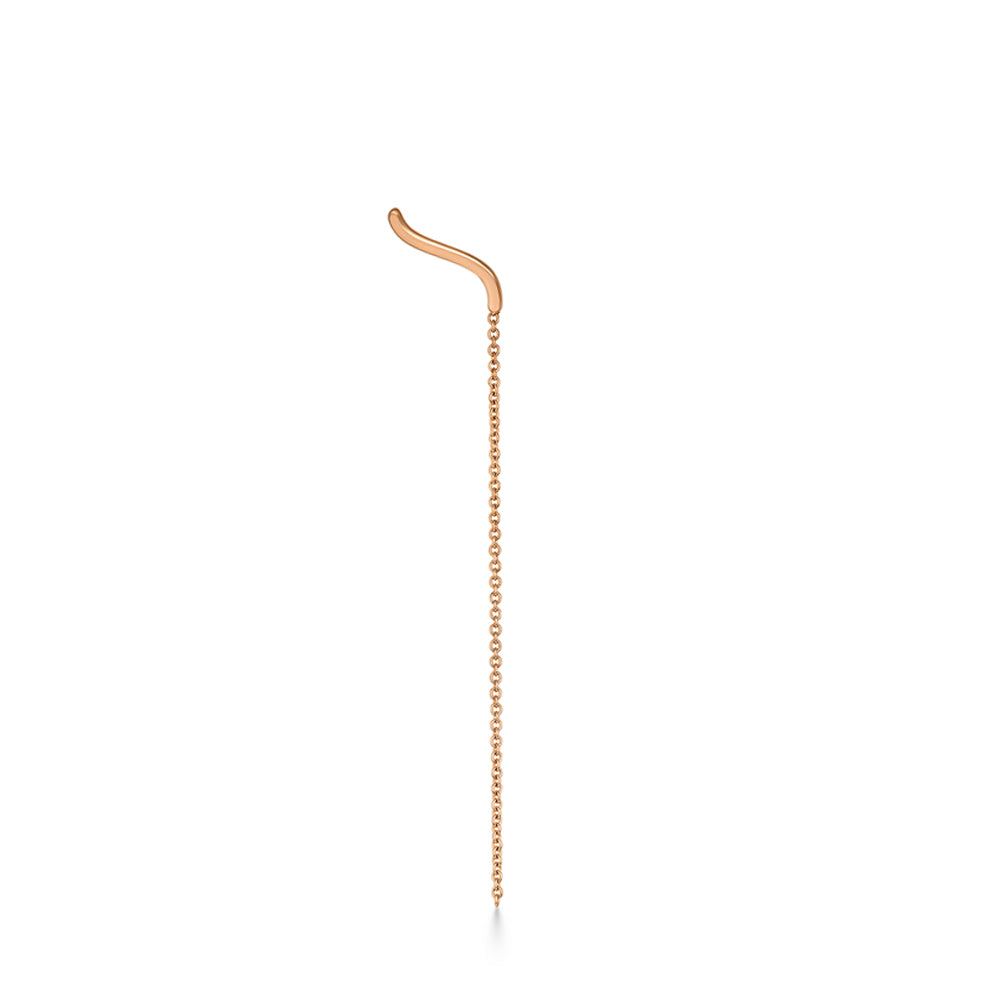 עגיל זהב מטפס ( עגיל בודד) עם שרשרת