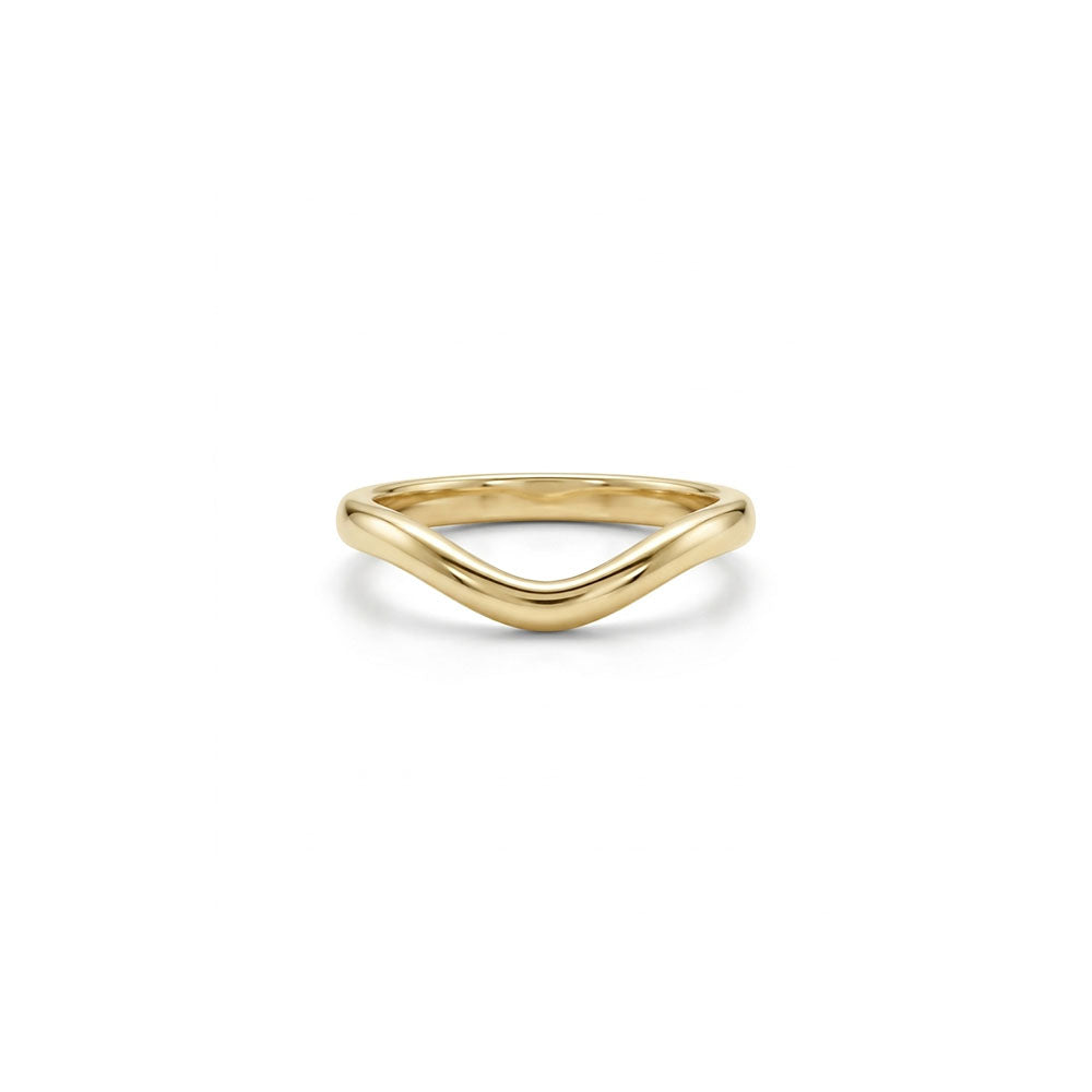 טבעת זהב גל עבה משלימה