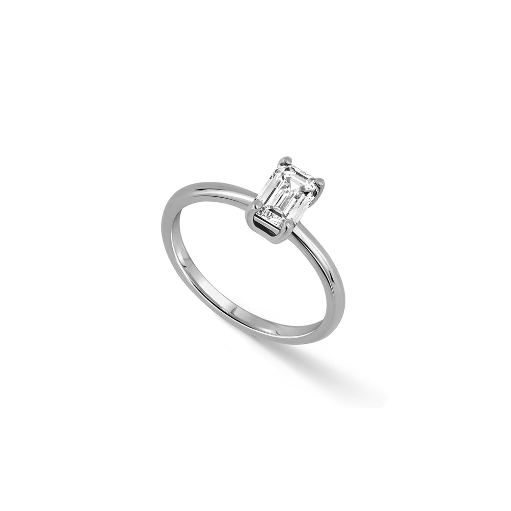 טבעת יהלום מעבדה אמרלד קאט במשקל 1 קראט