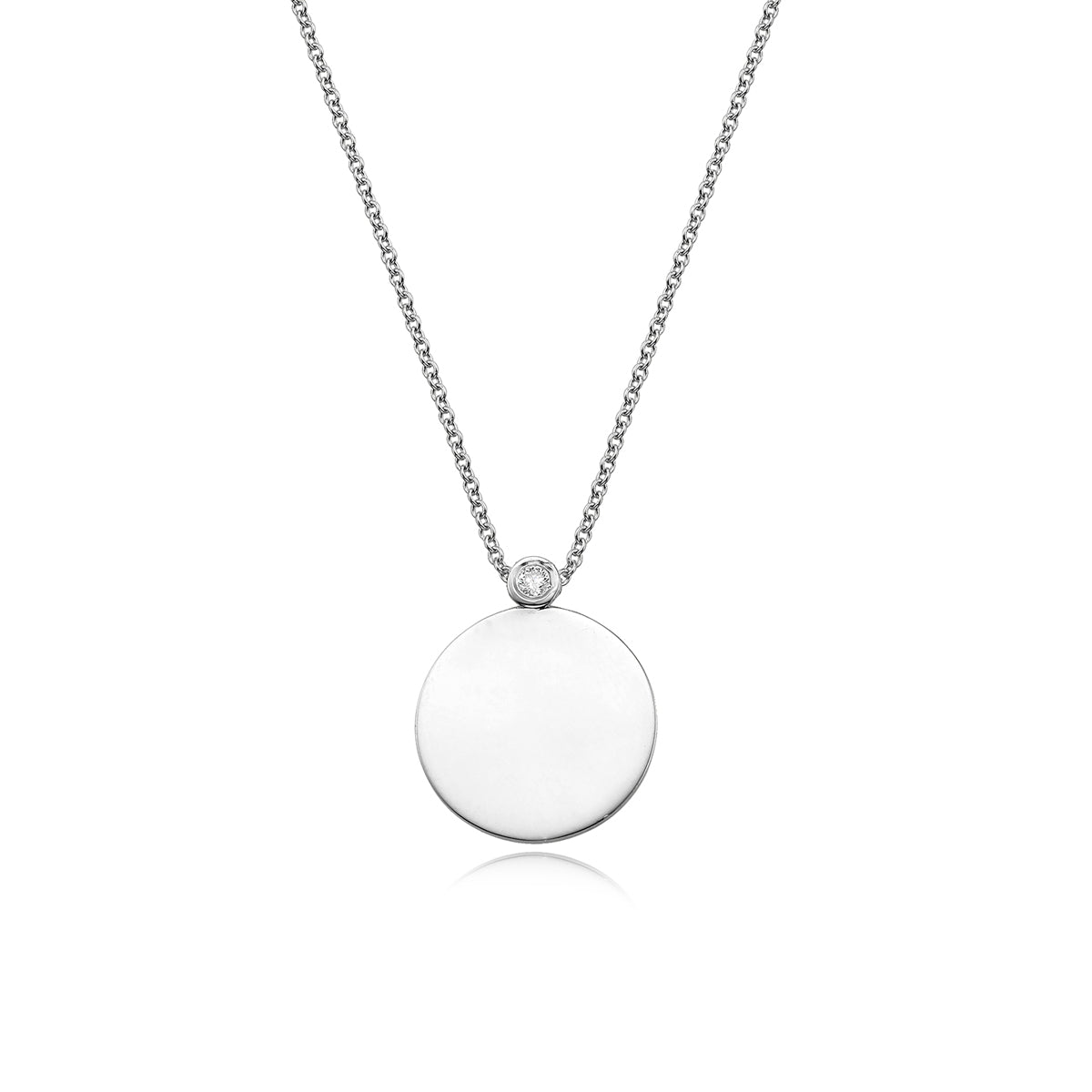 Round gold name necklace with diamond