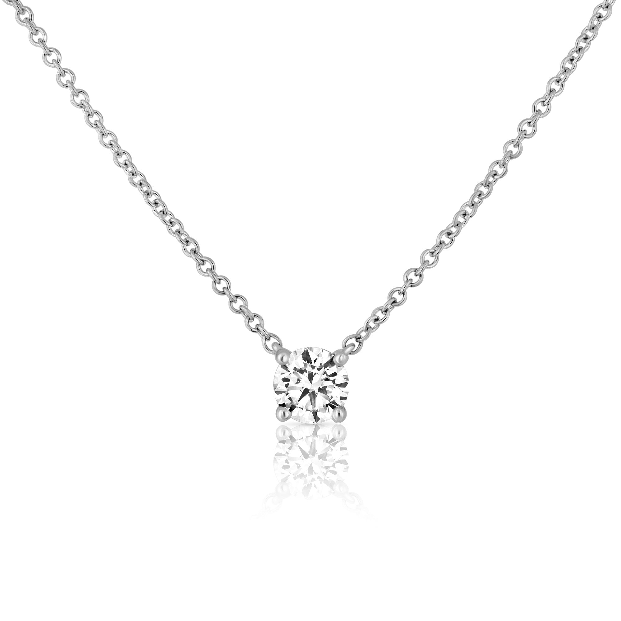 Classic gold necklace set with a lab-grown diamond weighing 50 points, half a carat