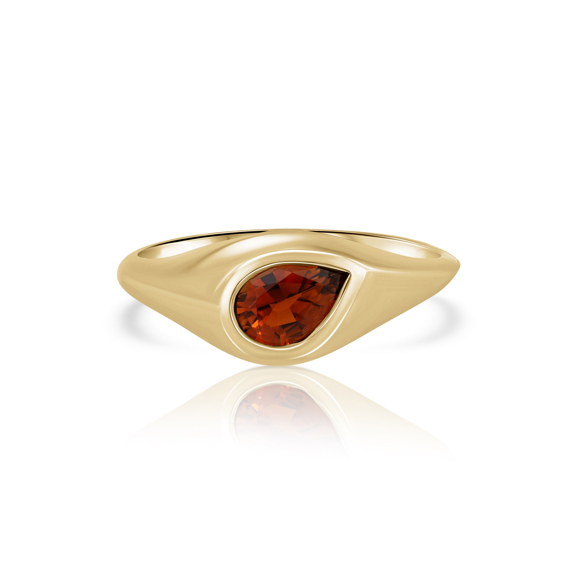 Gold Signet Tourmaline Signet Ring Gold Drop Signet Ring With