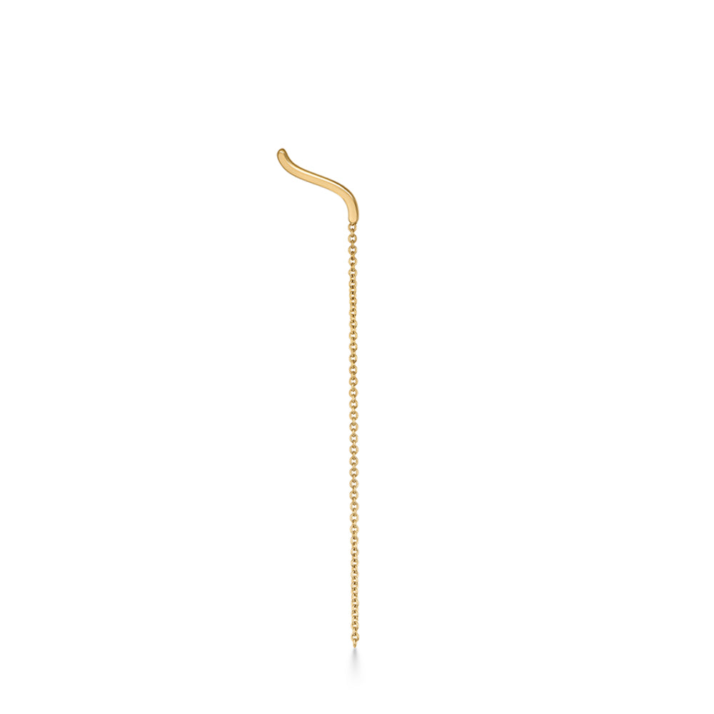 עגיל זהב מטפס ( עגיל בודד) עם שרשרת