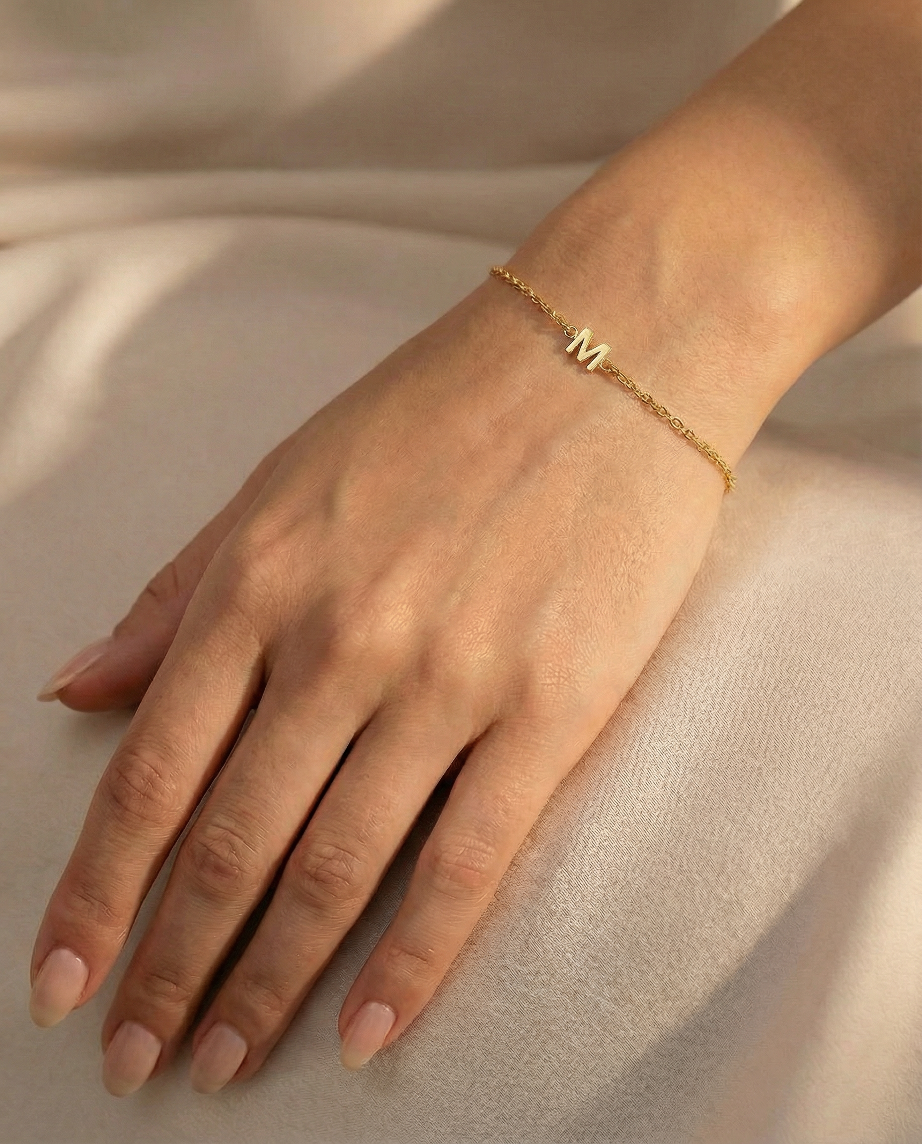 Gold letter bracelet