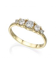 טבעת זהב משובצת 5 יהלומים