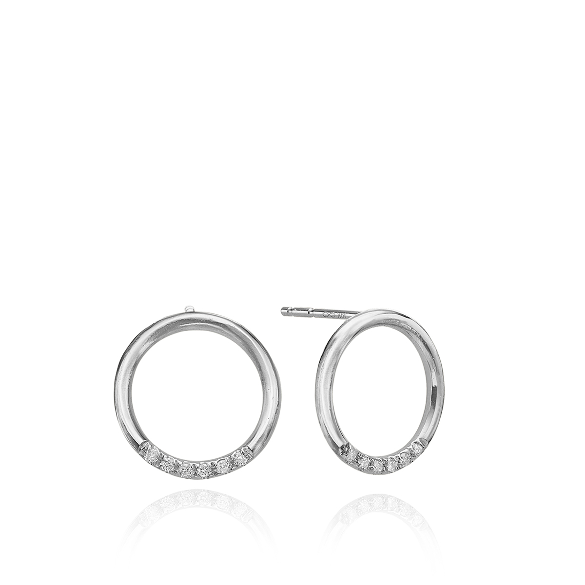 Solid Gold Circle Stud Earrings